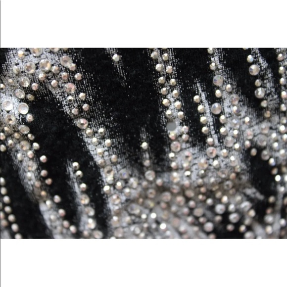 S12 Black 3D Metal Crystallize Women Over Piece Wings Blouse Black USA Med Wrap - Picture 9 of 12